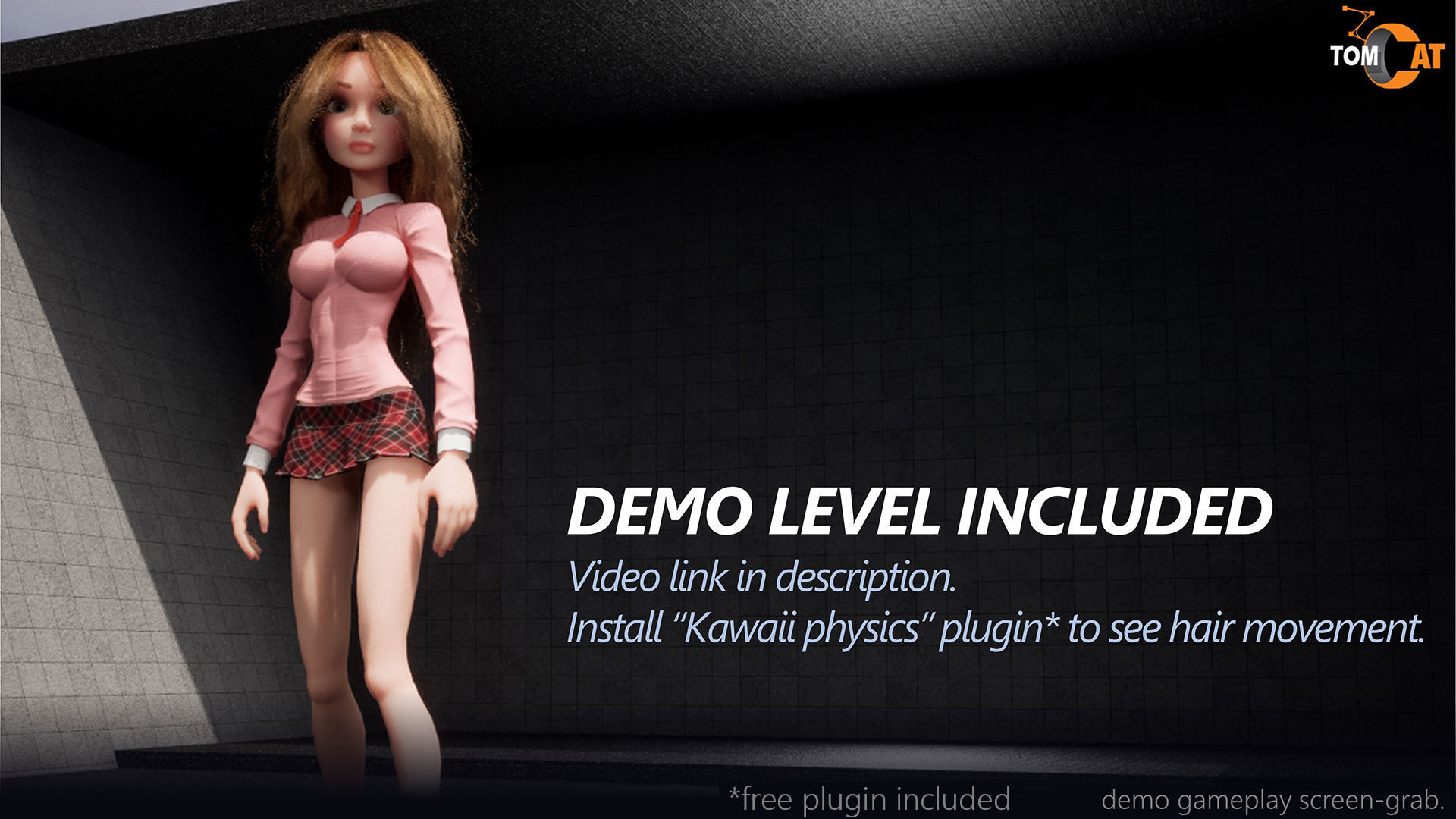 Anika Modular School Girl for Unreal Low-poly 3D model_14