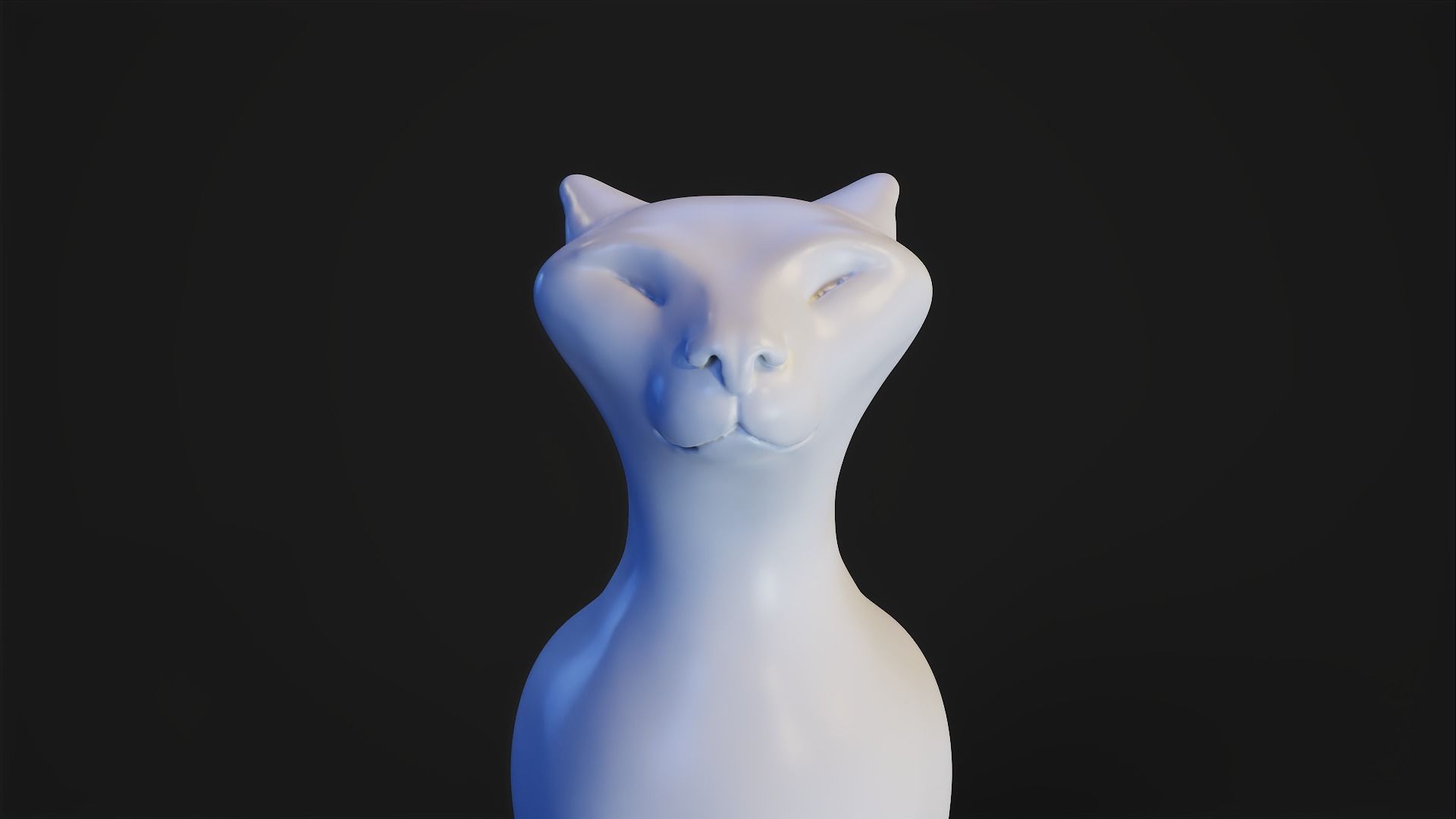 Sitting Cat Figurine 3D print model_11