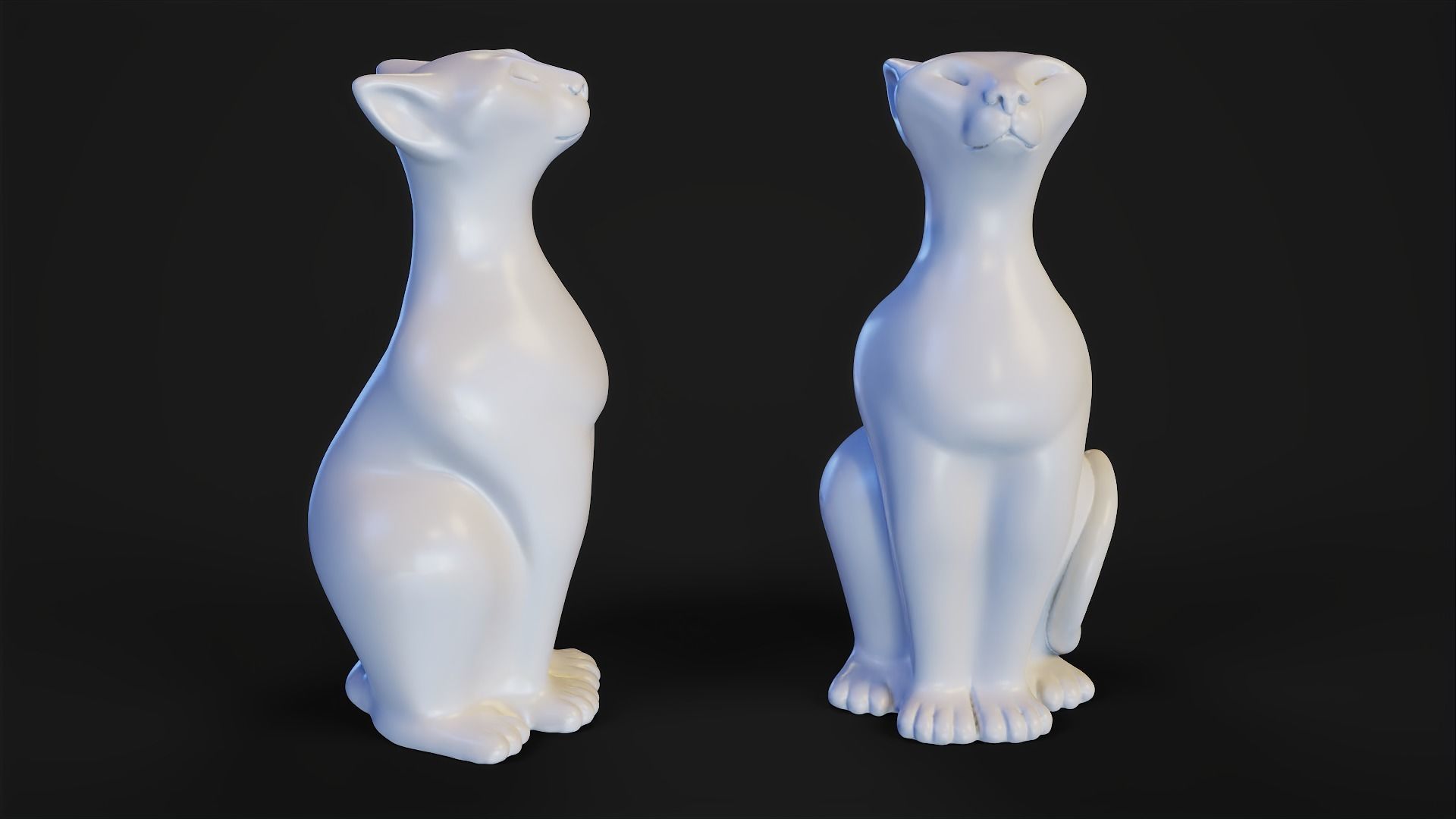 Sitting Cat Figurine 3D print model_7
