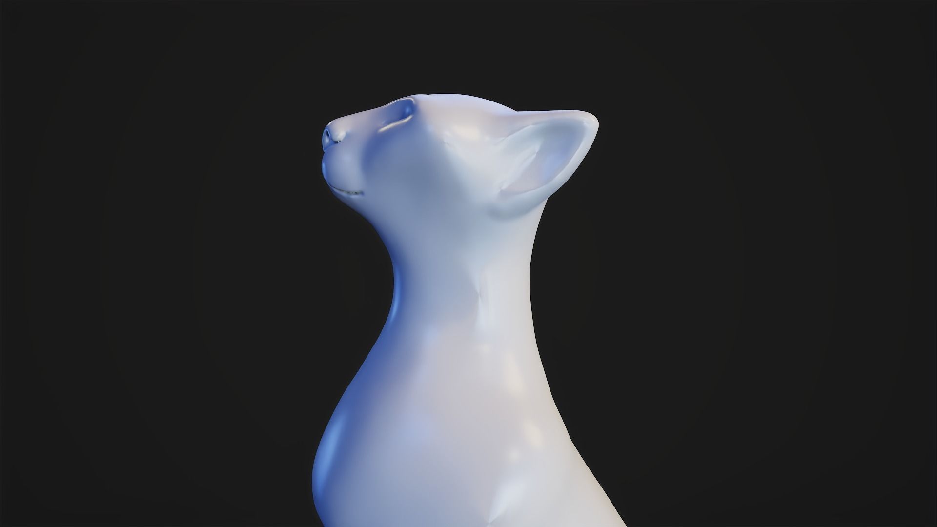 Sitting Cat Figurine 3D print model_10