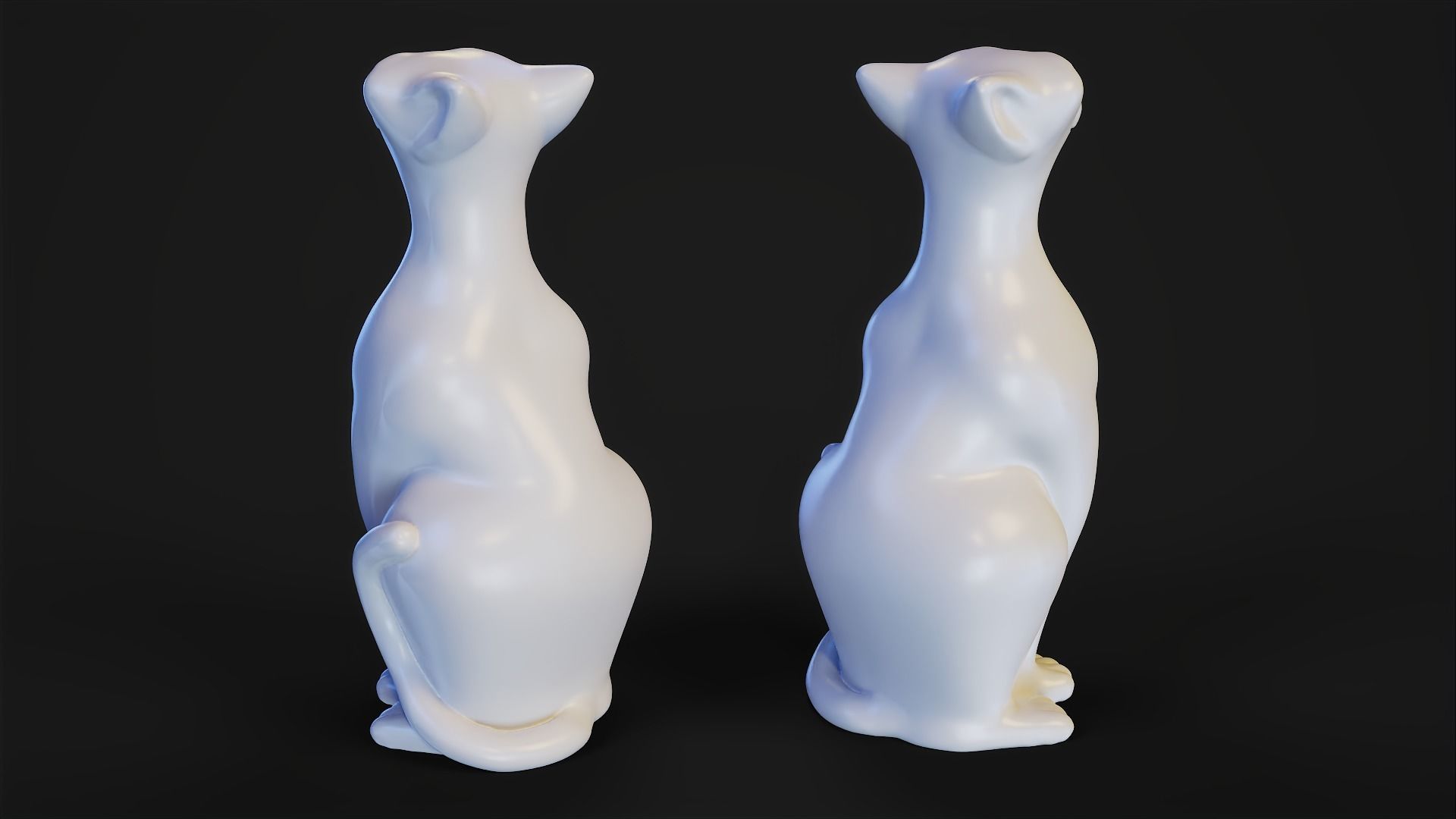 Sitting Cat Figurine 3D print model_4