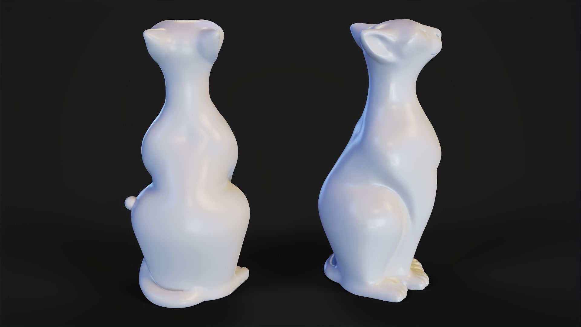 Sitting Cat Figurine 3D print model_5