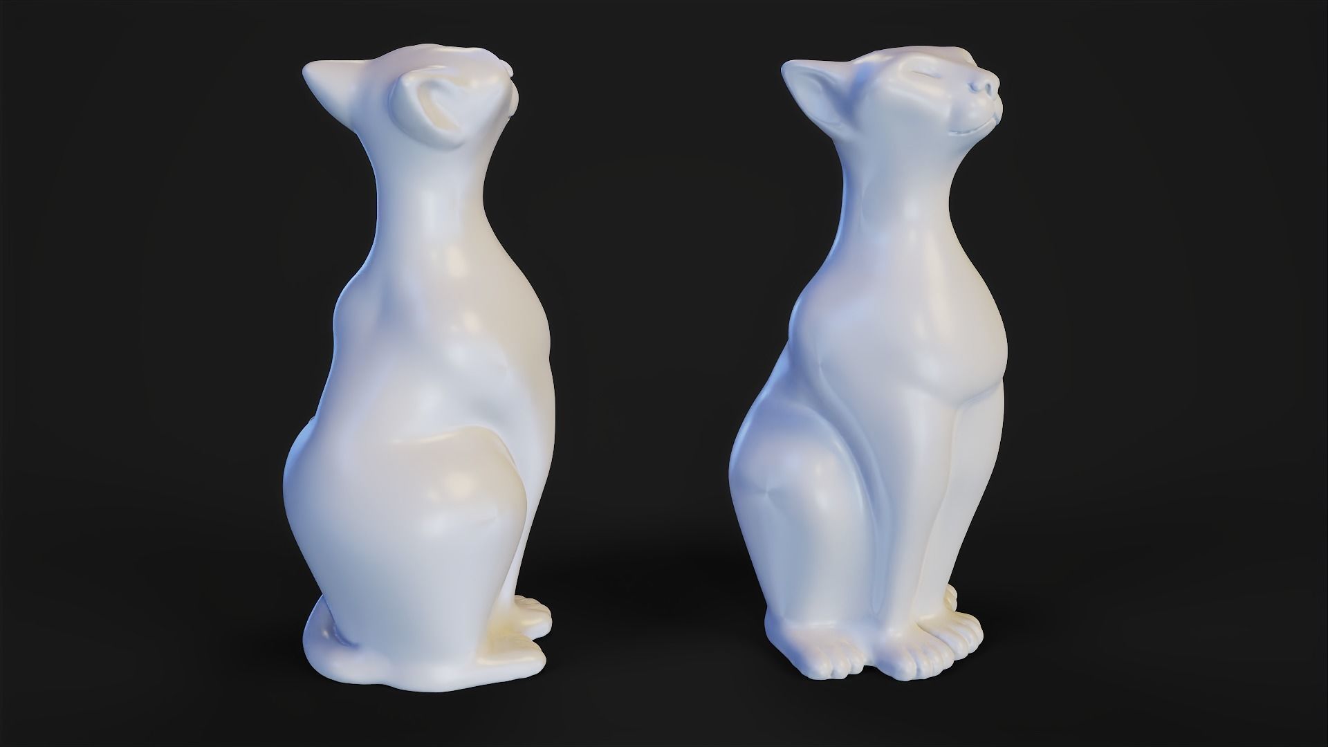 Sitting Cat Figurine 3D print model_6
