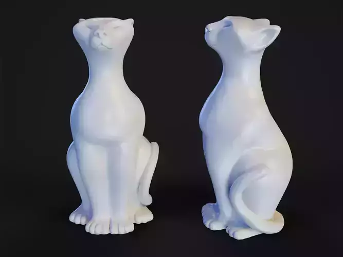 Sitting Cat Figurine 3D print model