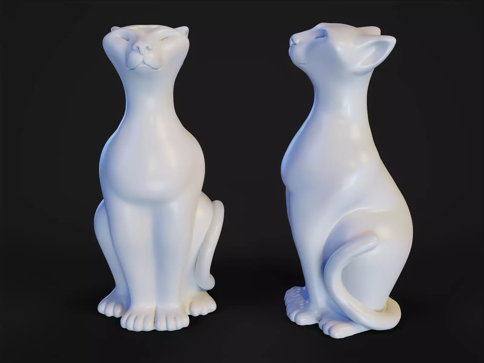 Sitting Cat Figurine 3D print model_0