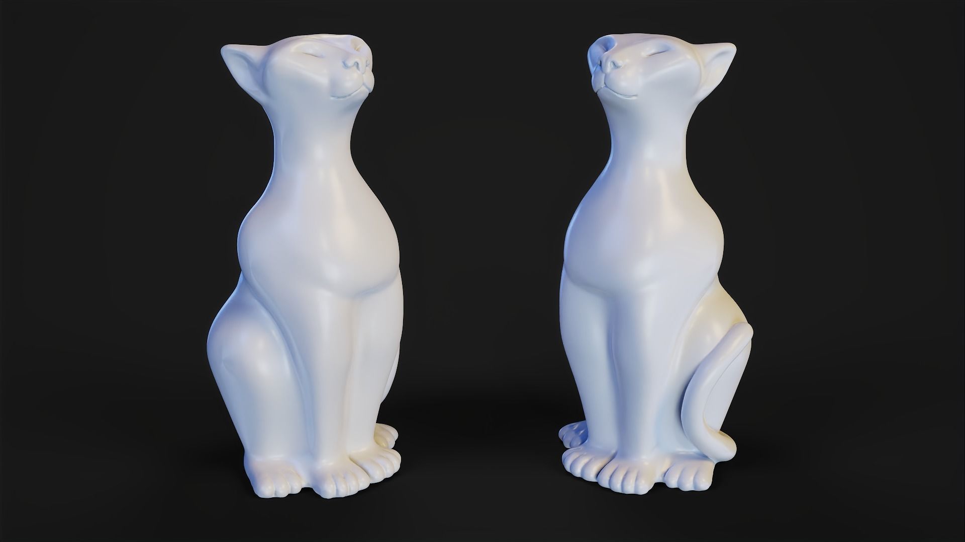 Sitting Cat Figurine 3D print model_8