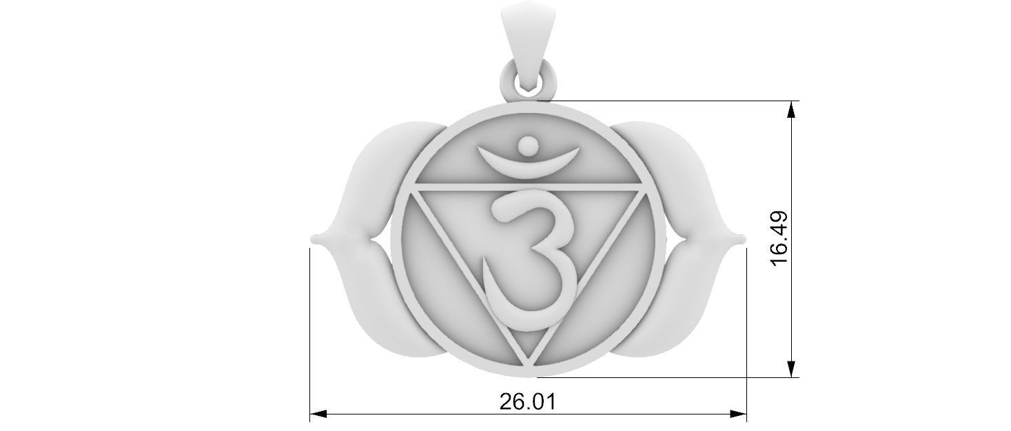 Ajna Chakra Pendant 3D print model_5