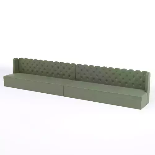 Green Leather Bar Banquette Seating