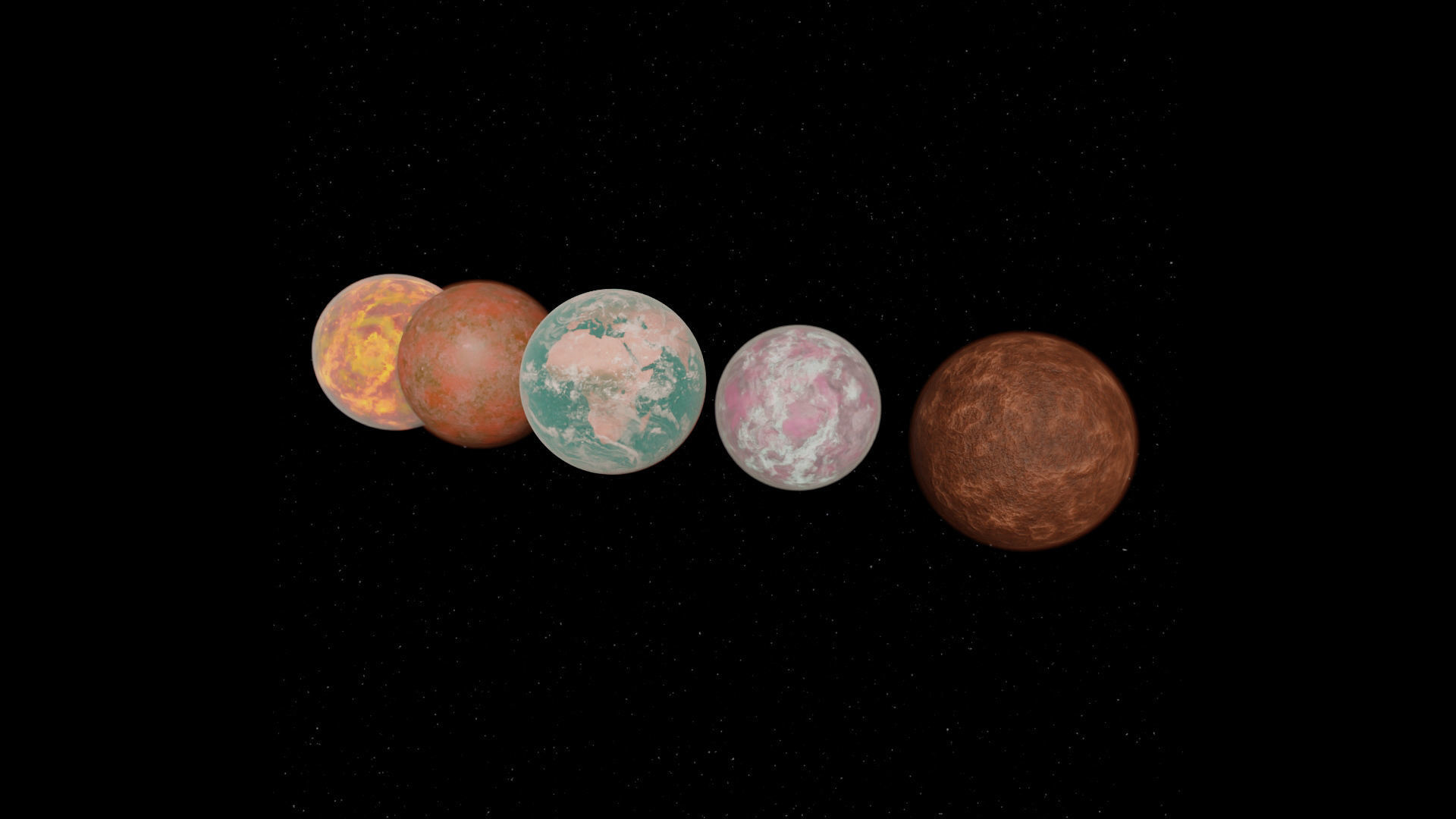 Collection of 3d planet models by Nikdox Low-poly 3D model_18
