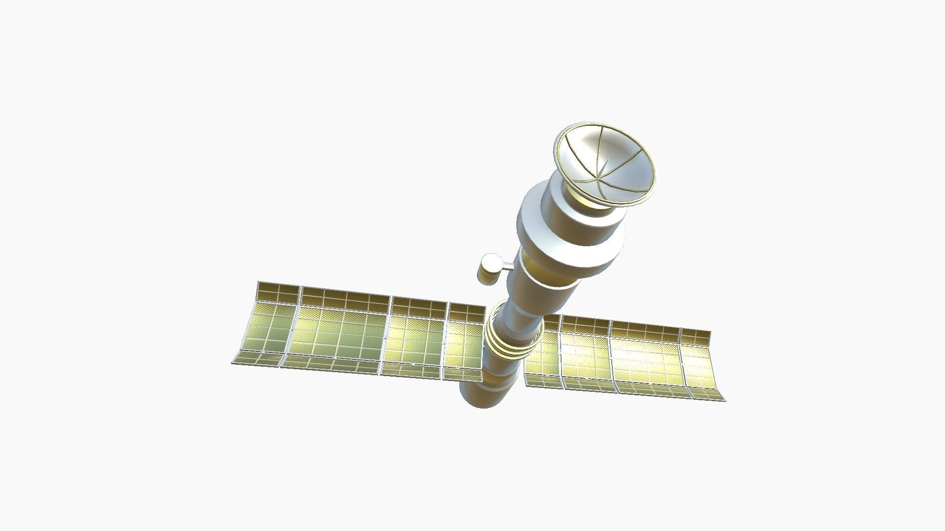 Satellite C02 Gold - SciFi Space Design Low-poly 3D model_2