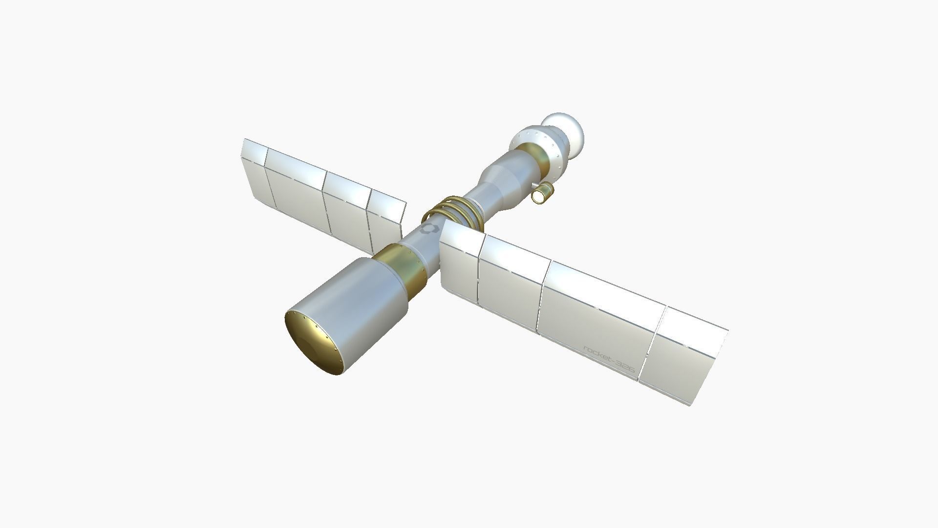 Satellite C02 Gold - SciFi Space Design Low-poly 3D model_1