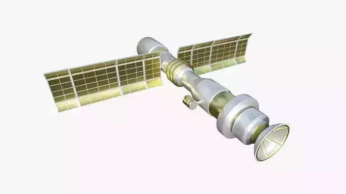 Satellite C02 Gold - SciFi Space Design Low-poly 3D model