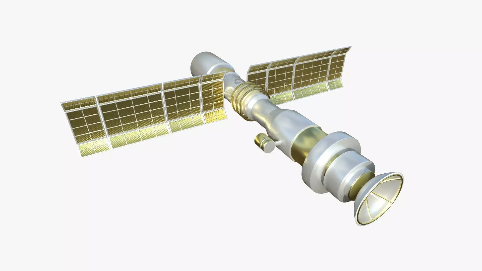 Satellite C02 Gold - SciFi Space Design Low-poly 3D model_0