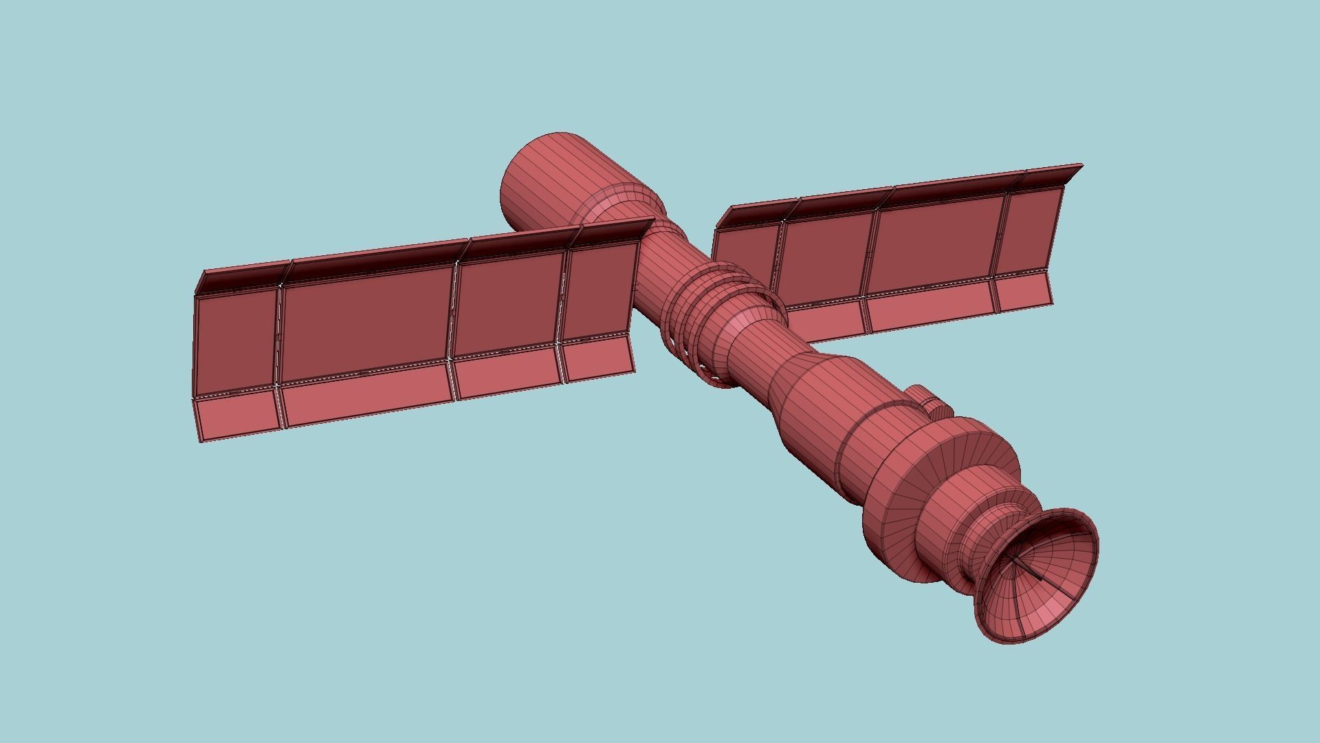 Satellite C02 Gold - SciFi Space Design Low-poly 3D model_12