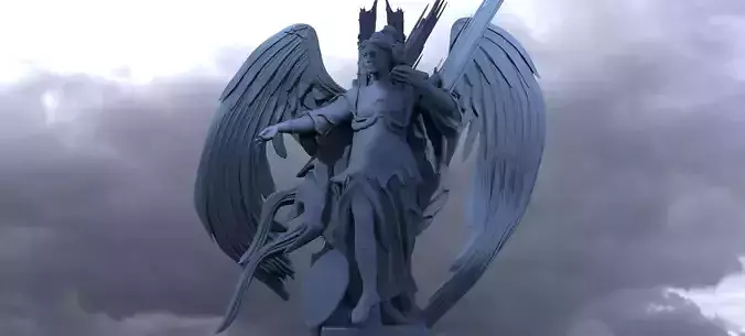 Athena Grand Goddess Stylized abstract statue 2