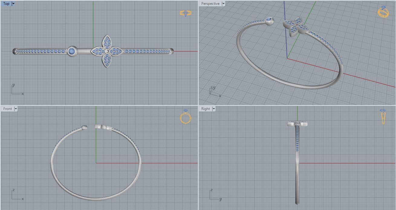 Louis Vuitton Bracelet 3D print model_6