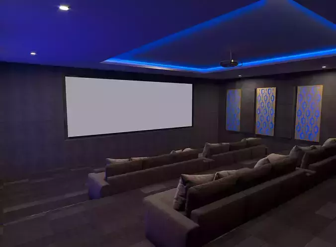 Realistic Home Cinema 3D Model