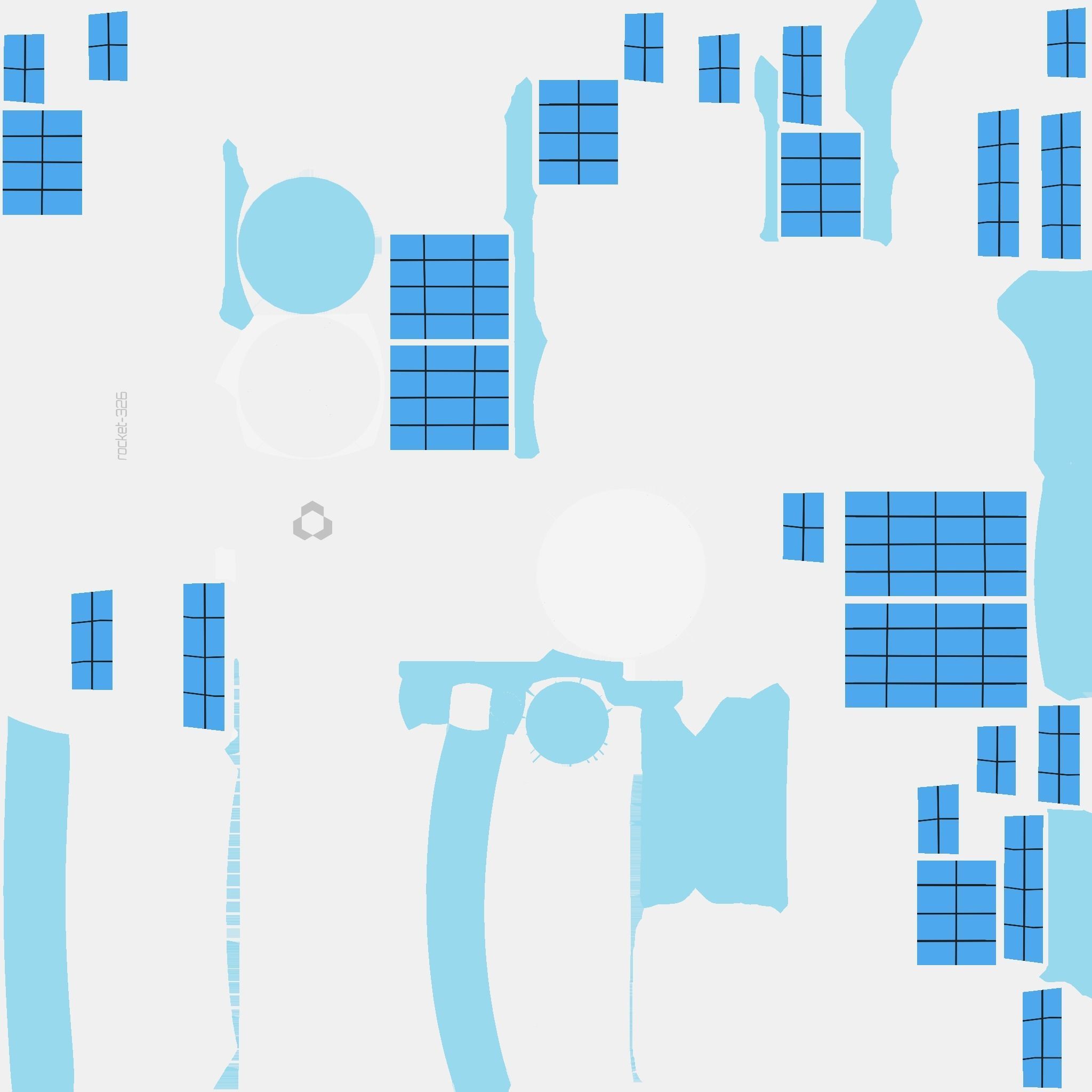 Satellite C03 White Blue - SciFi Space Design Low-poly 3D model_19