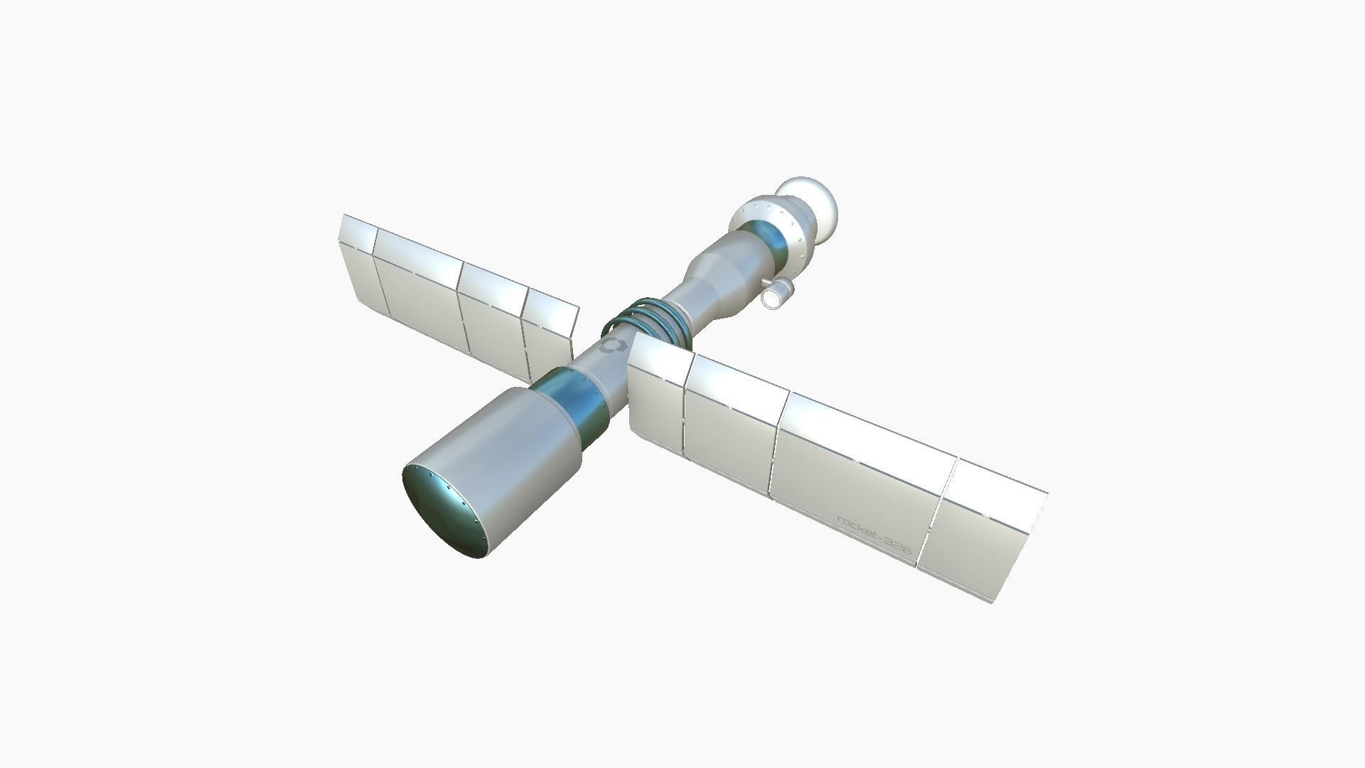 Satellite C03 White Blue - SciFi Space Design Low-poly 3D model_1