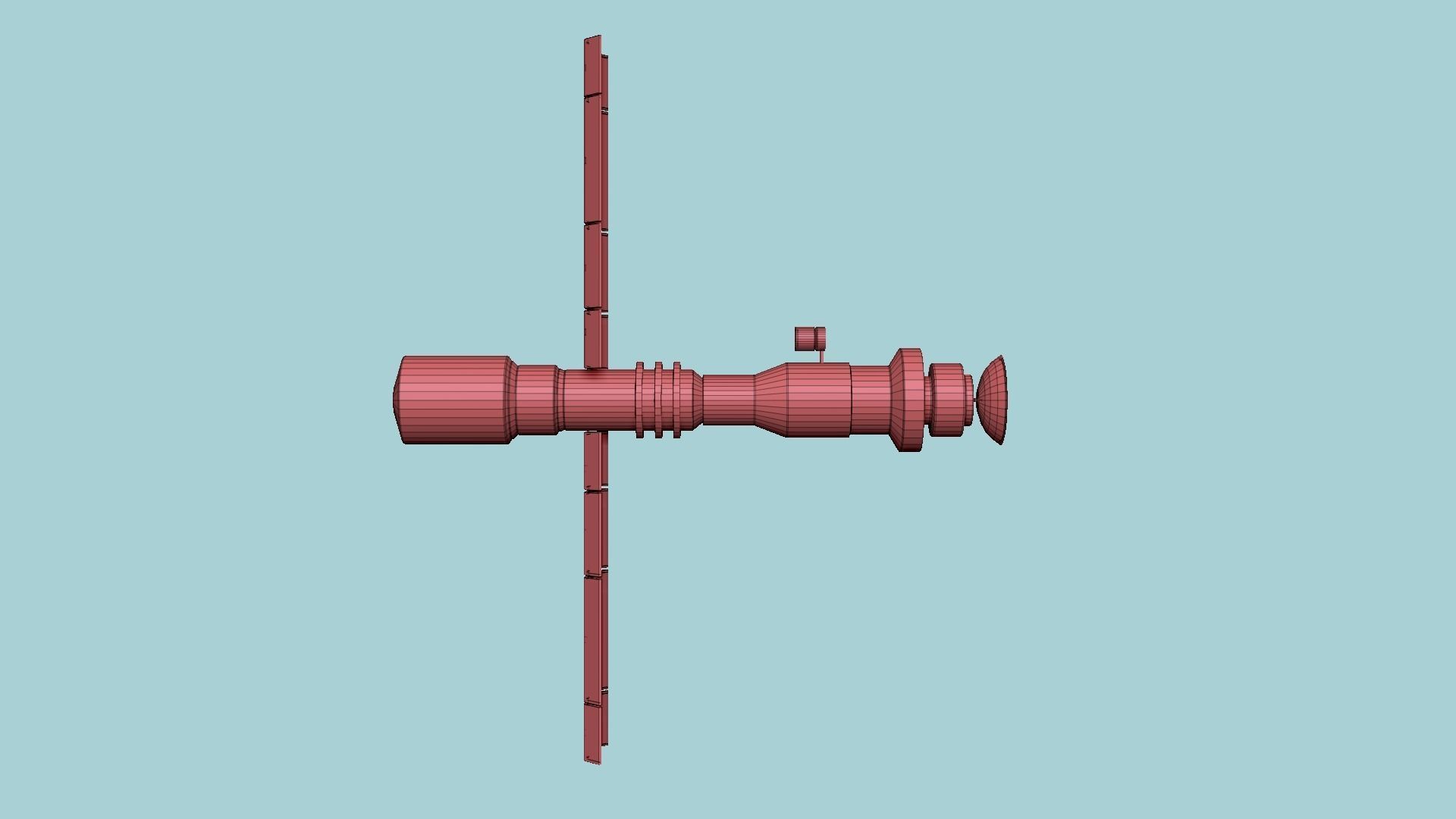 Satellite C03 White Blue - SciFi Space Design Low-poly 3D model_15