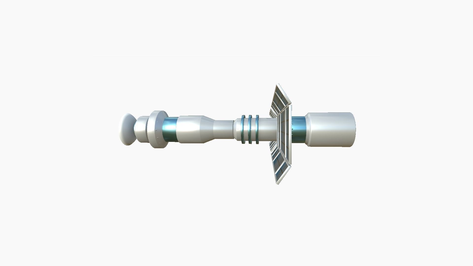 Satellite C03 White Blue - SciFi Space Design Low-poly 3D model_4