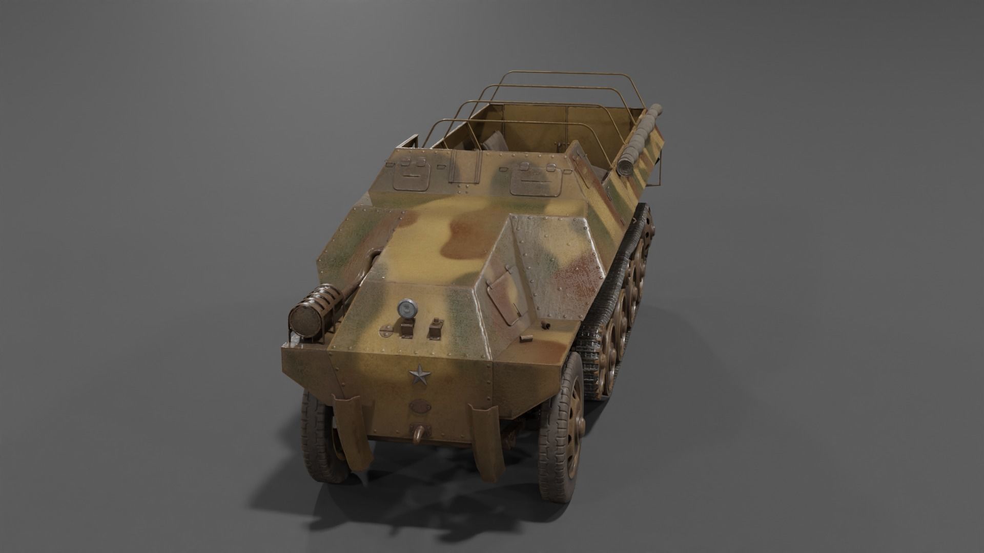 Type 1 Ho-Ha half-track armoured personnel carrier Low-poly 3D model_12