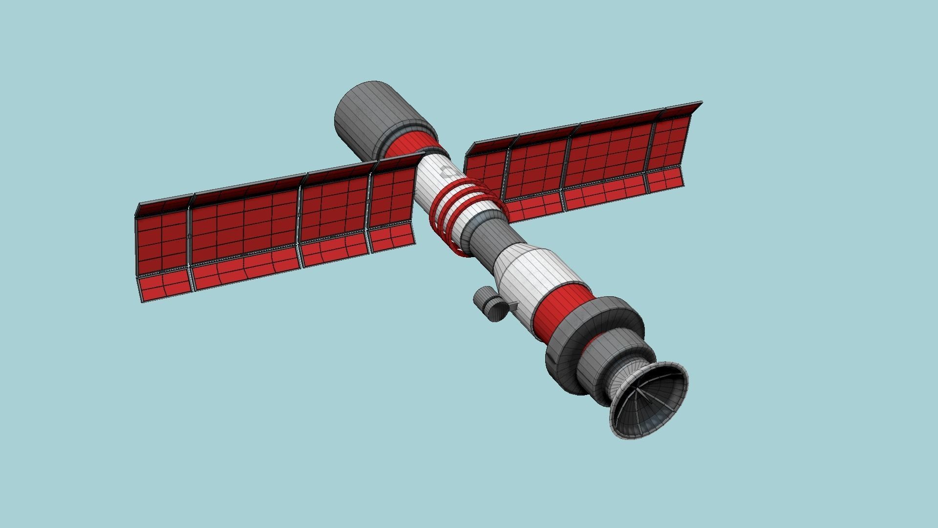 Satellite C04 Steel Red - SciFi Space Design Free low-poly 3D model_6