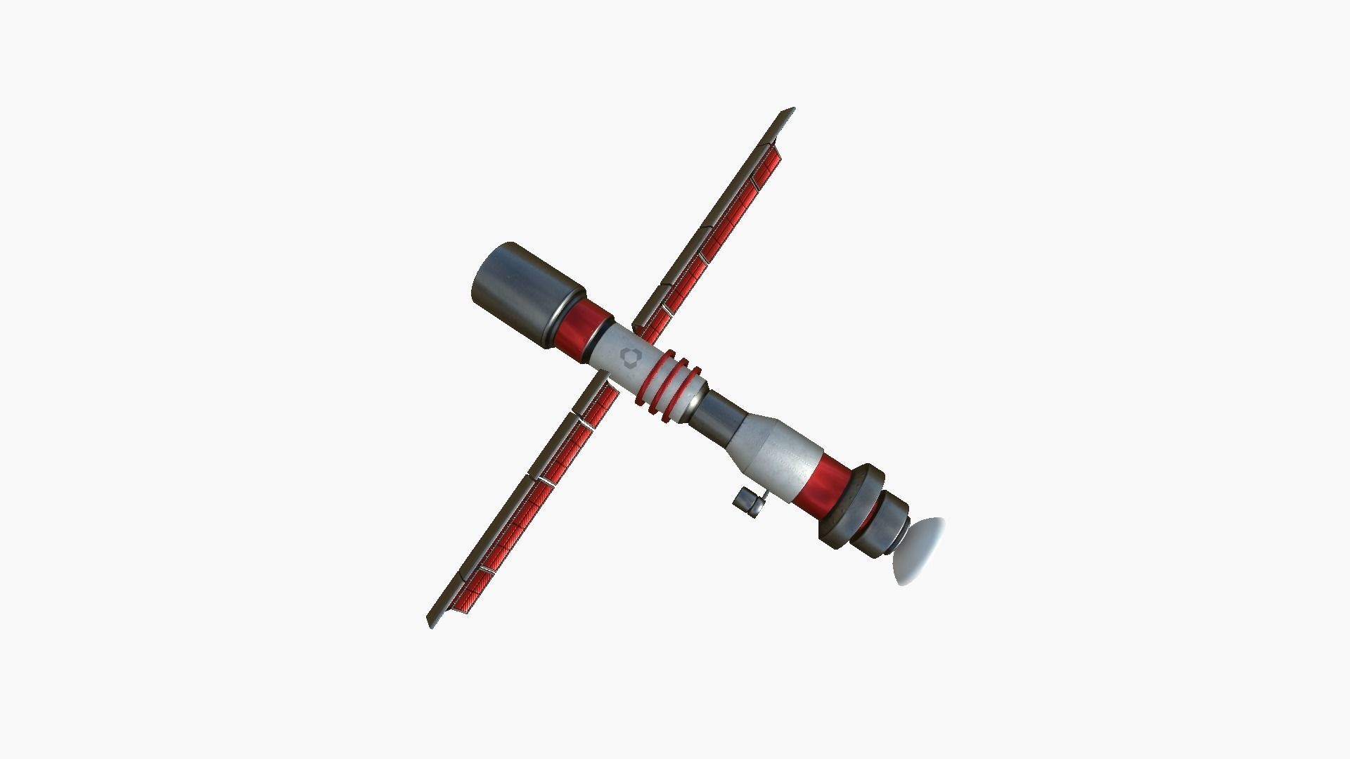 Satellite C04 Steel Red - SciFi Space Design Free low-poly 3D model_3