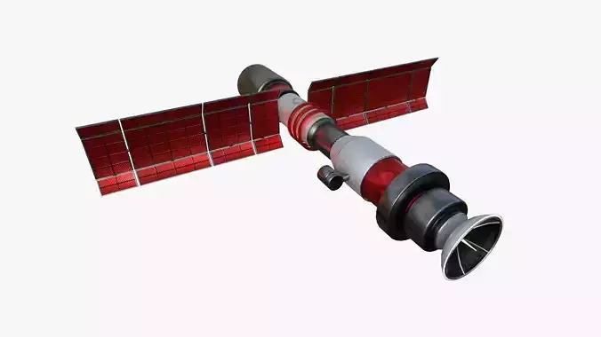 Satellite C04 Steel Red - SciFi Space Design Free low-poly 3D model
