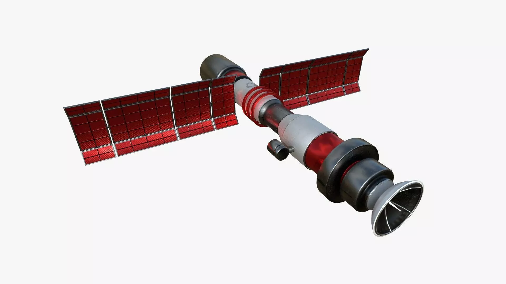Satellite C04 Steel Red - SciFi Space Design Free low-poly 3D model_0