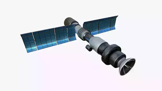 Satellite C05 Steel Blue - SciFi Space Design Low-poly 3D model
