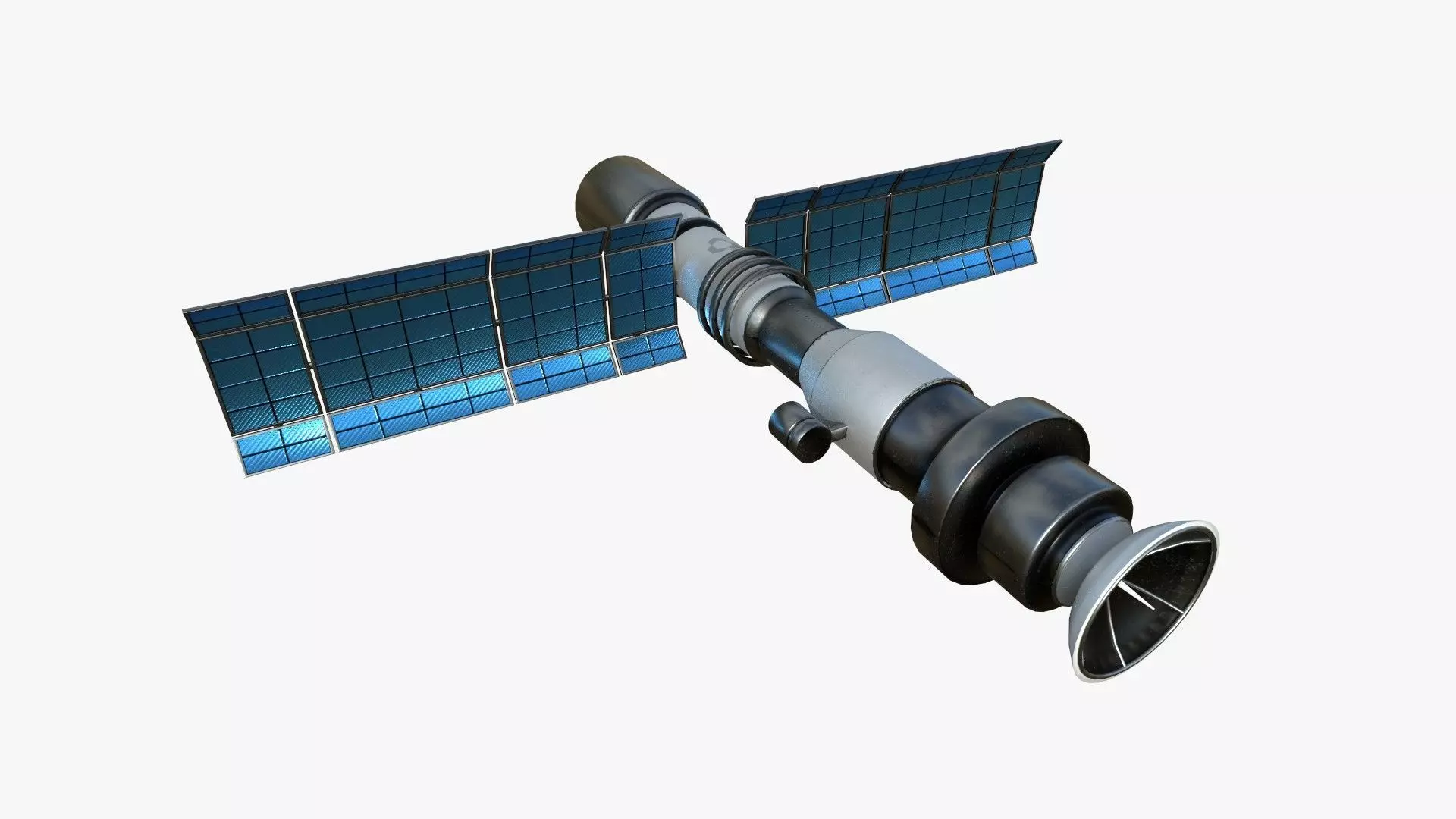Satellite C05 Steel Blue - SciFi Space Design Low-poly 3D model_0