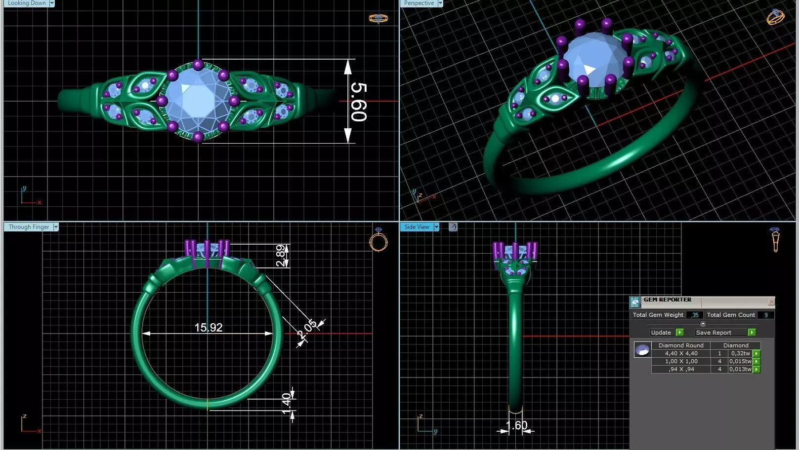 engagement ring solitaire 3D print model_0