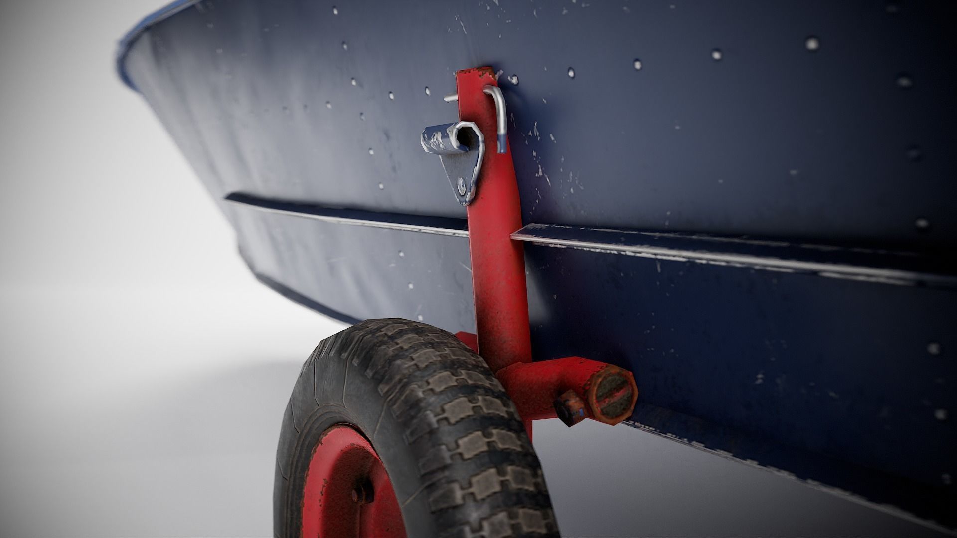 Old vintage worned power boat Progress - 2 iv7 Low-poly 3D model_13