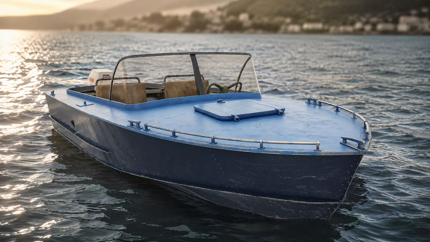 Old vintage power boat Progress - 2 iv7 Low-poly 3D model
