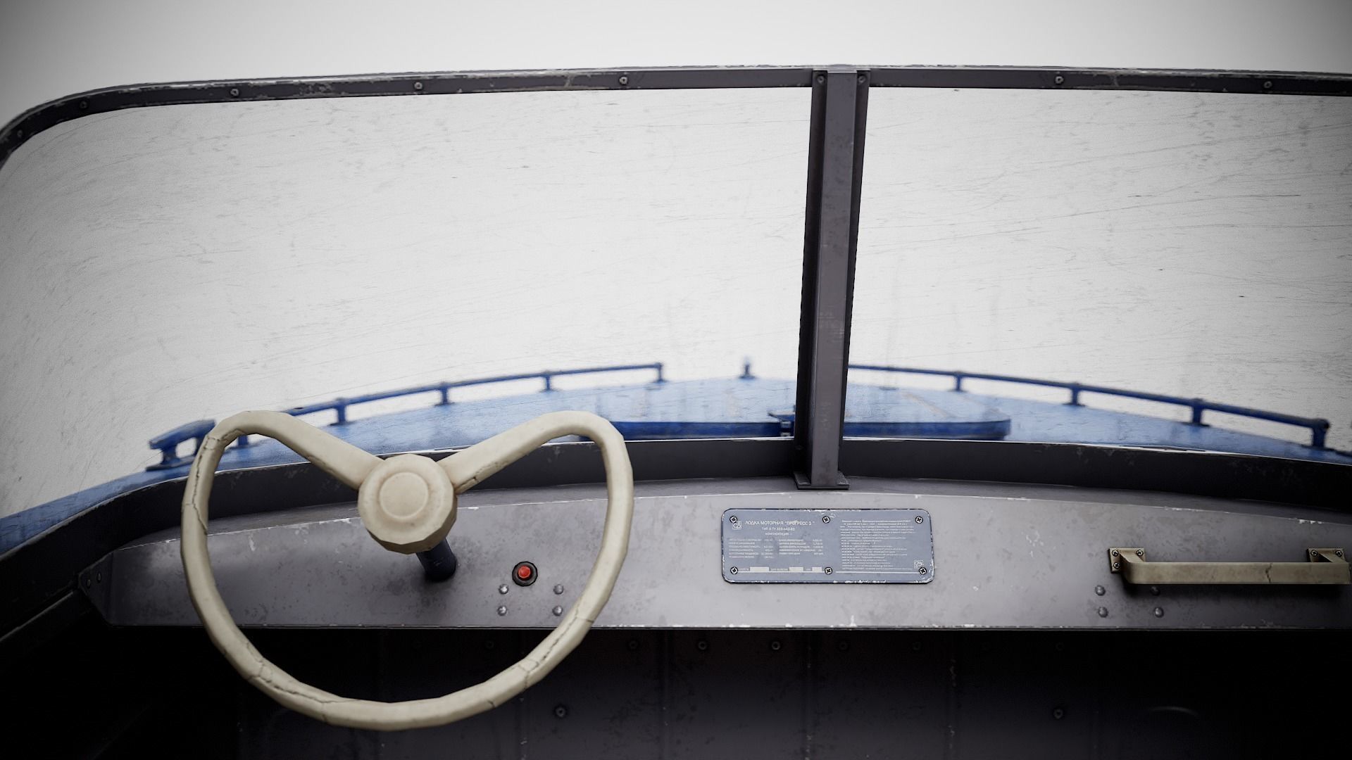 Old vintage worned power boat Progress - 2 iv7 Low-poly 3D model_16