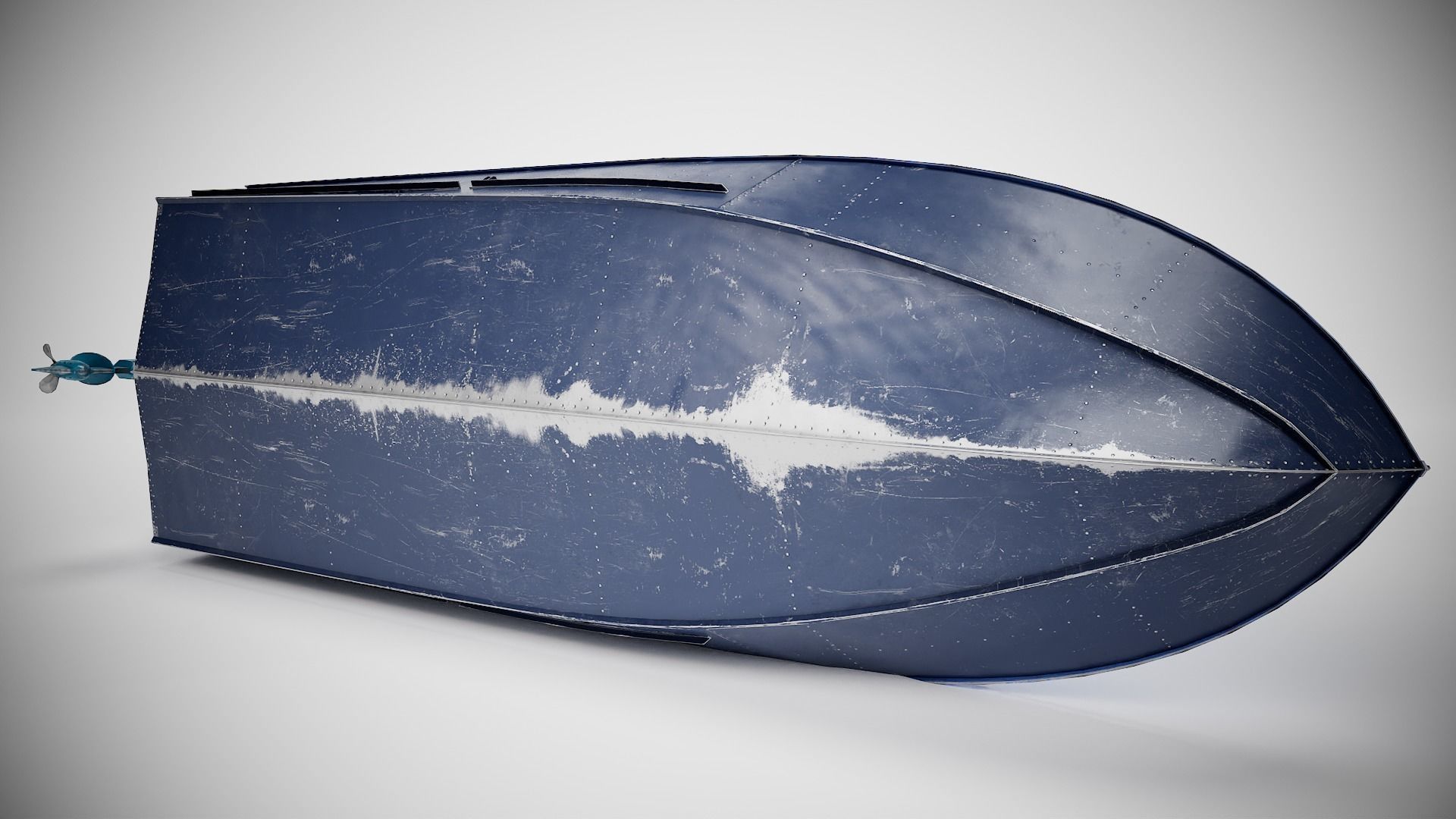 Old vintage worned power boat Progress - 2 iv7 Low-poly 3D model_11