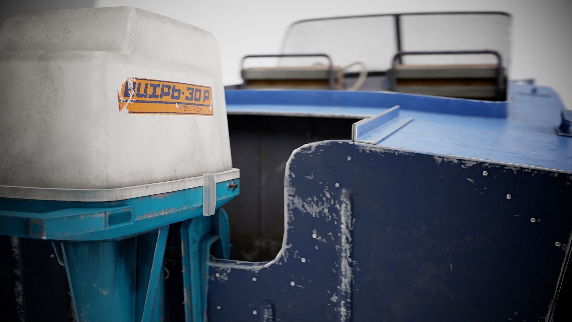 Old vintage worned power boat Progress - 2 iv7 Low-poly 3D model_20