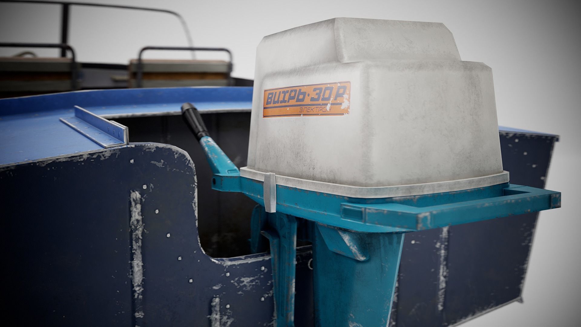 Old vintage worned power boat Progress - 2 iv7 Low-poly 3D model_12