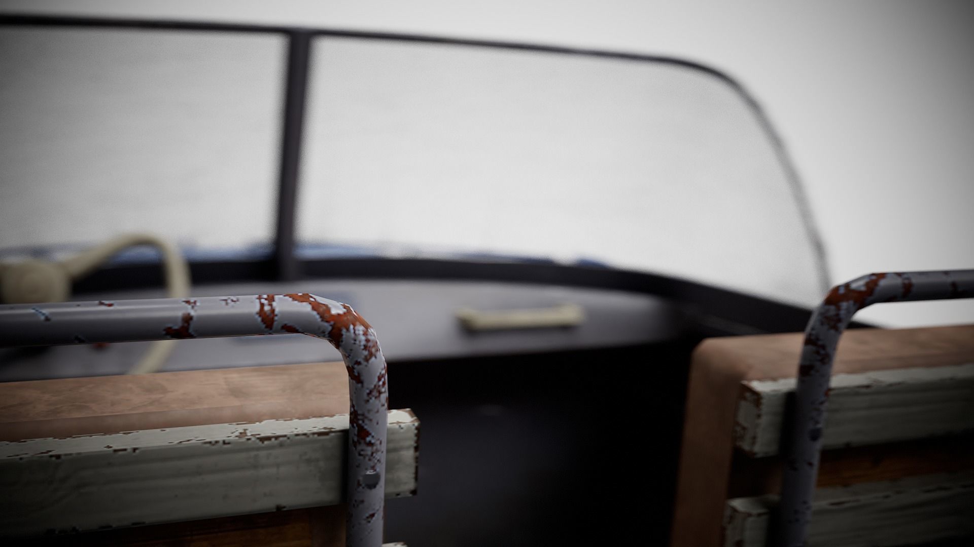 Old vintage worned power boat Progress - 2 iv7 Low-poly 3D model_18