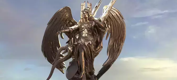 Athena Wise Goddess Stylized abstract statue 3