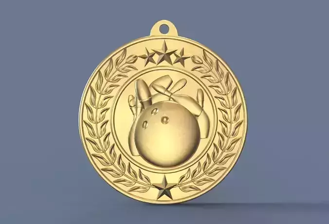 Bowling Award Medal 3D print model