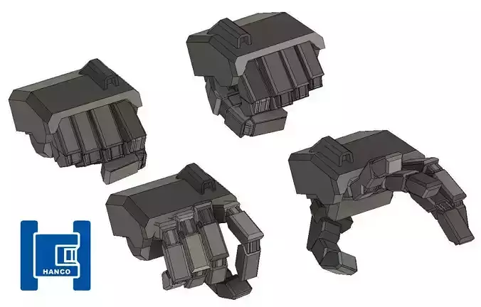 100 ROBOT MANIPULATOR GUNDAM HAND SQUARE TYPE FINGER 3D print model