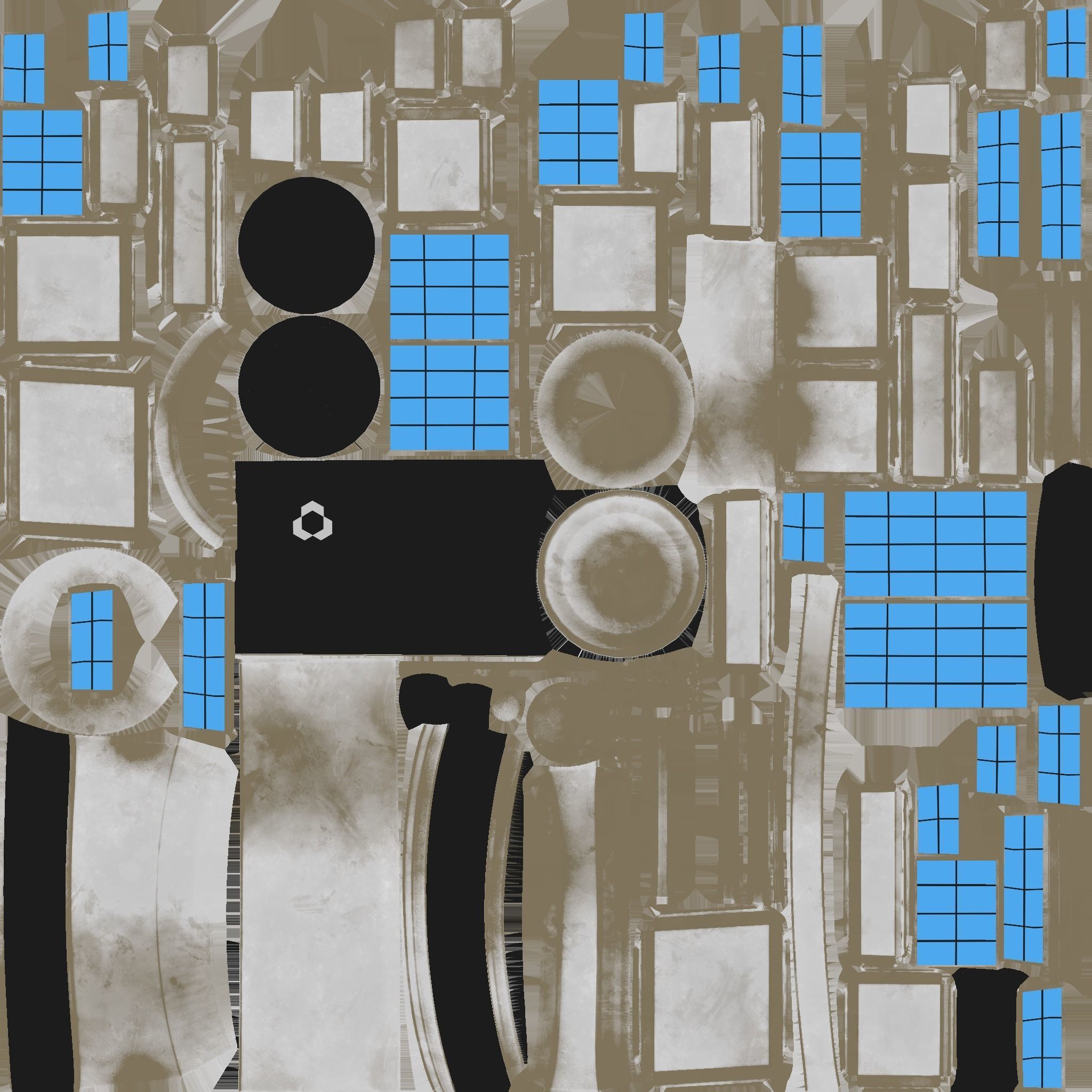 Satellite C07 Dirt Blue - SciFi Space Design Low-poly 3D model_19