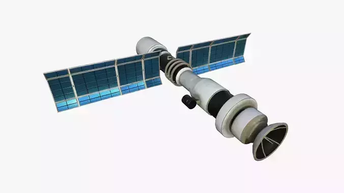 Satellite C07 Dirt Blue - SciFi Space Design Low-poly 3D model