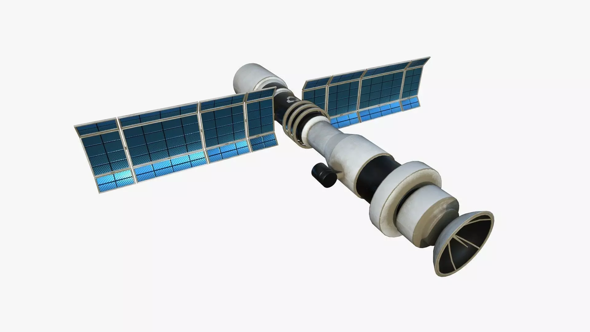 Satellite C07 Dirt Blue - SciFi Space Design Low-poly 3D model_0