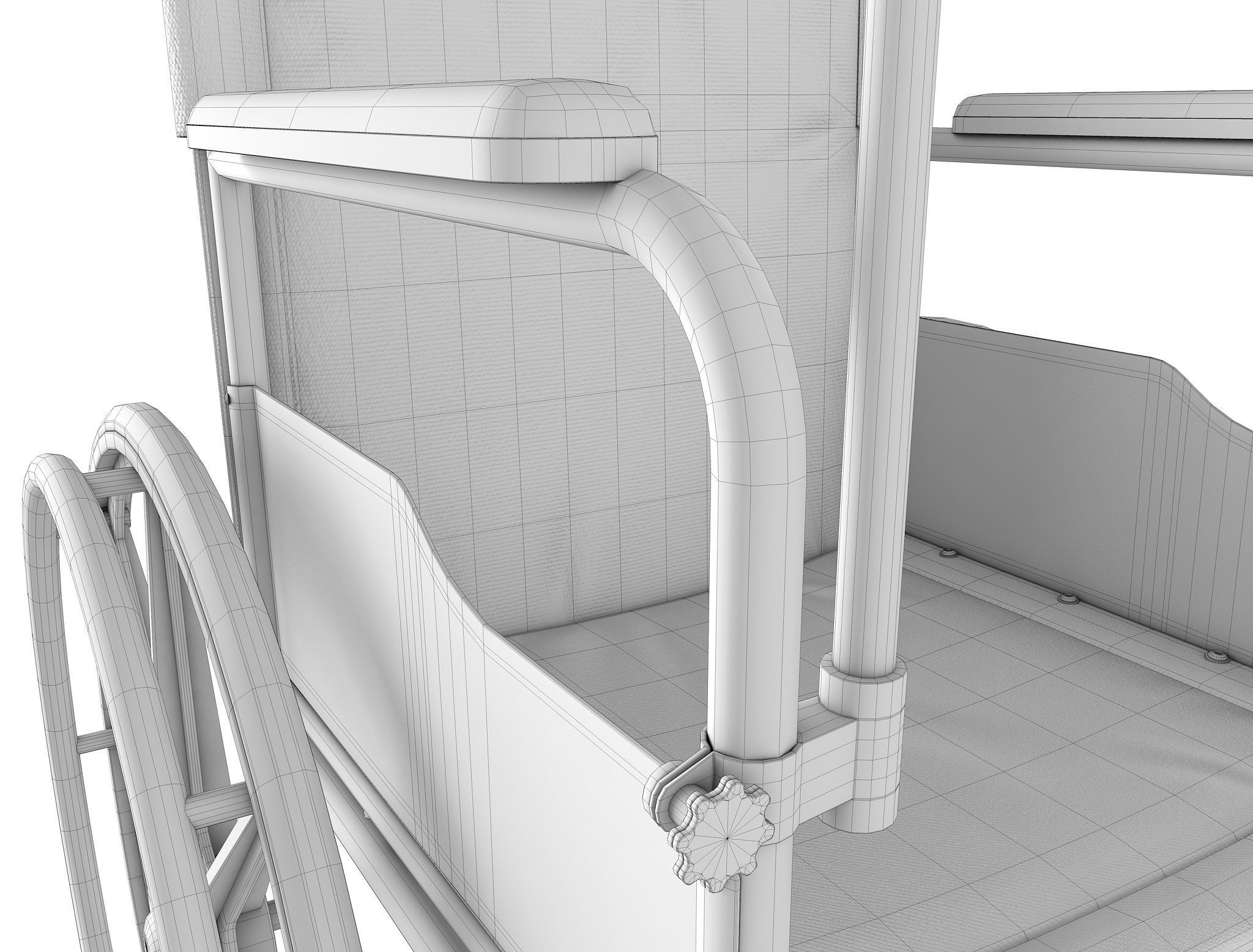 Wheel Chair  Low-poly 3D model_29