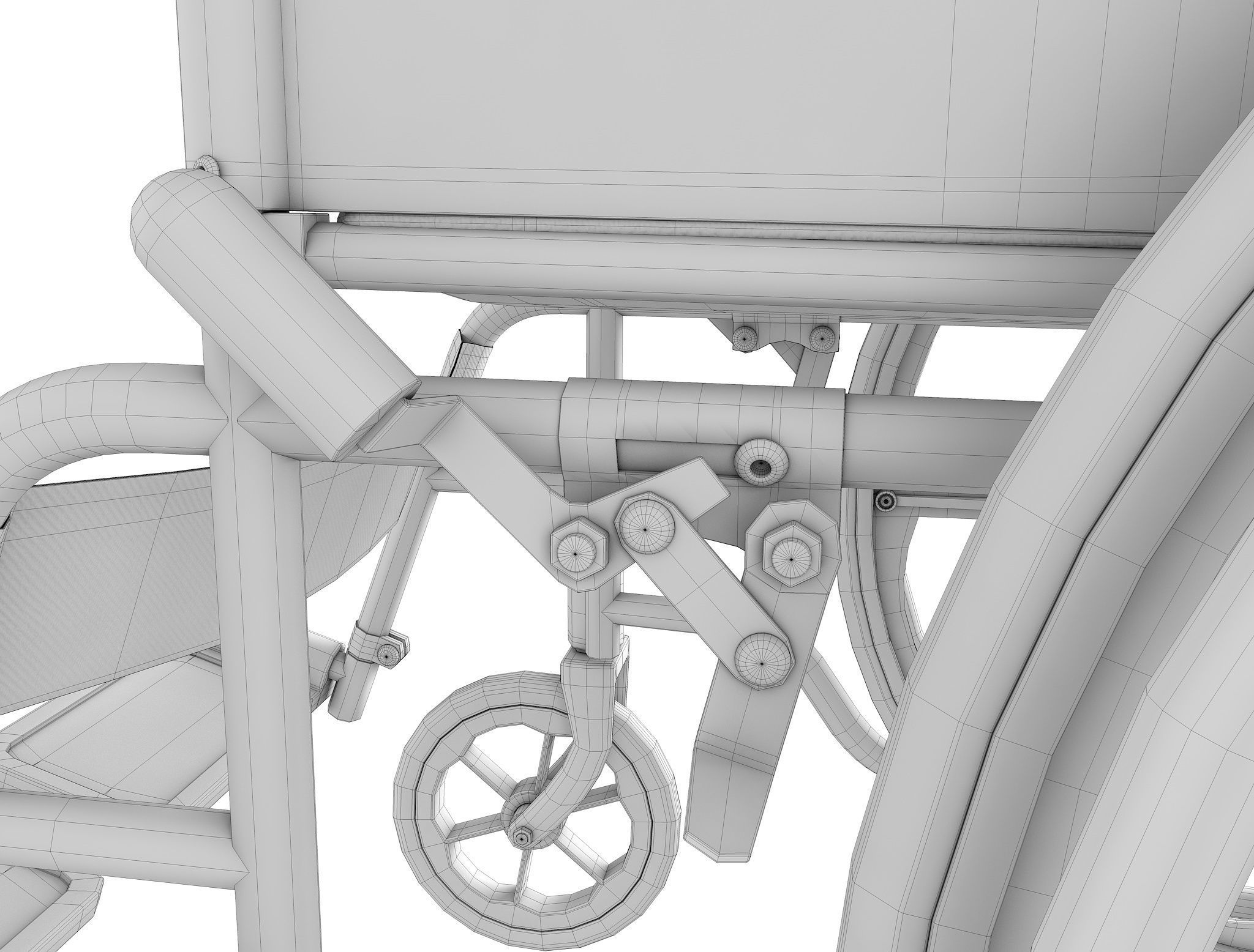 Wheel Chair  Low-poly 3D model_31