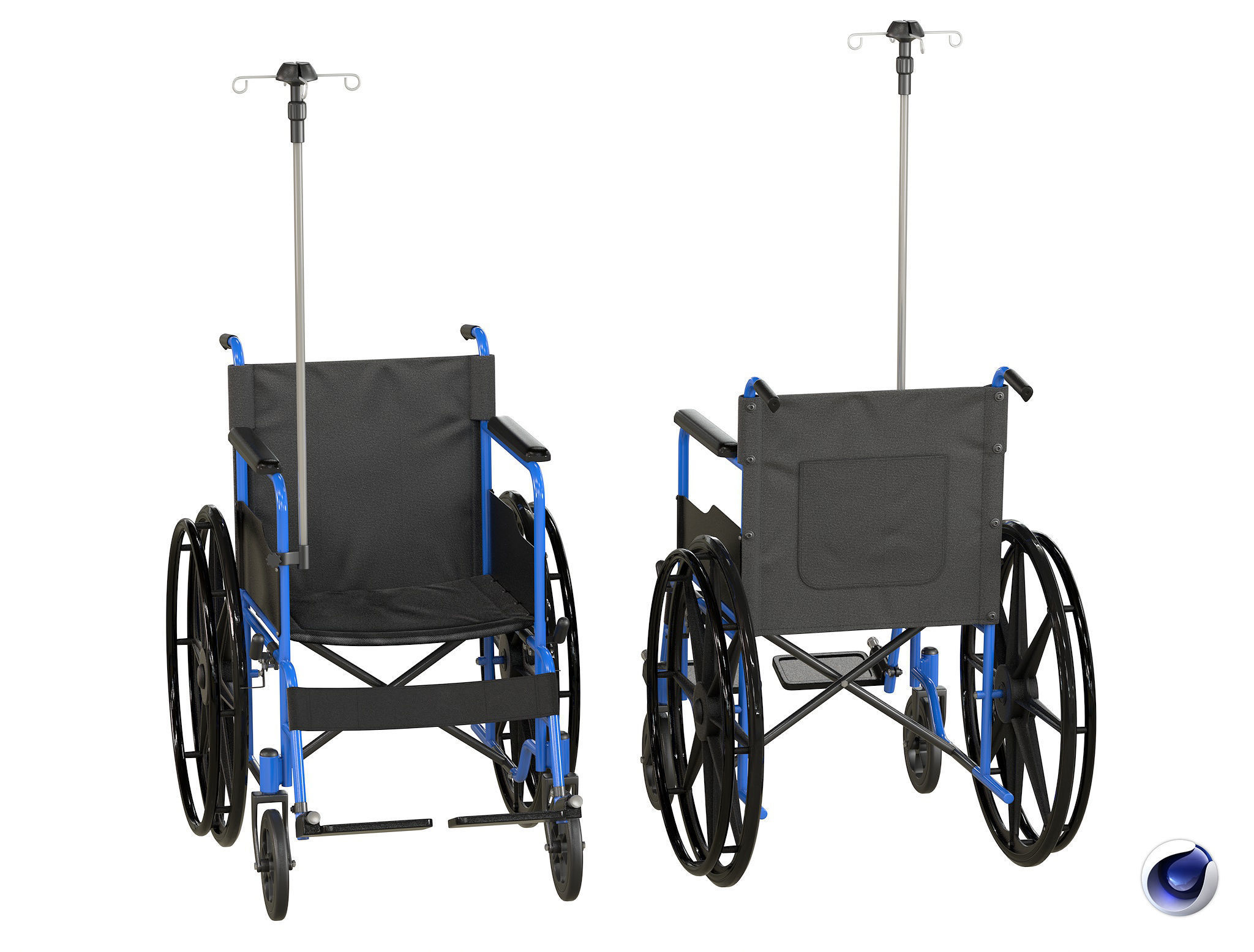 Wheel Chair  Low-poly 3D model_2