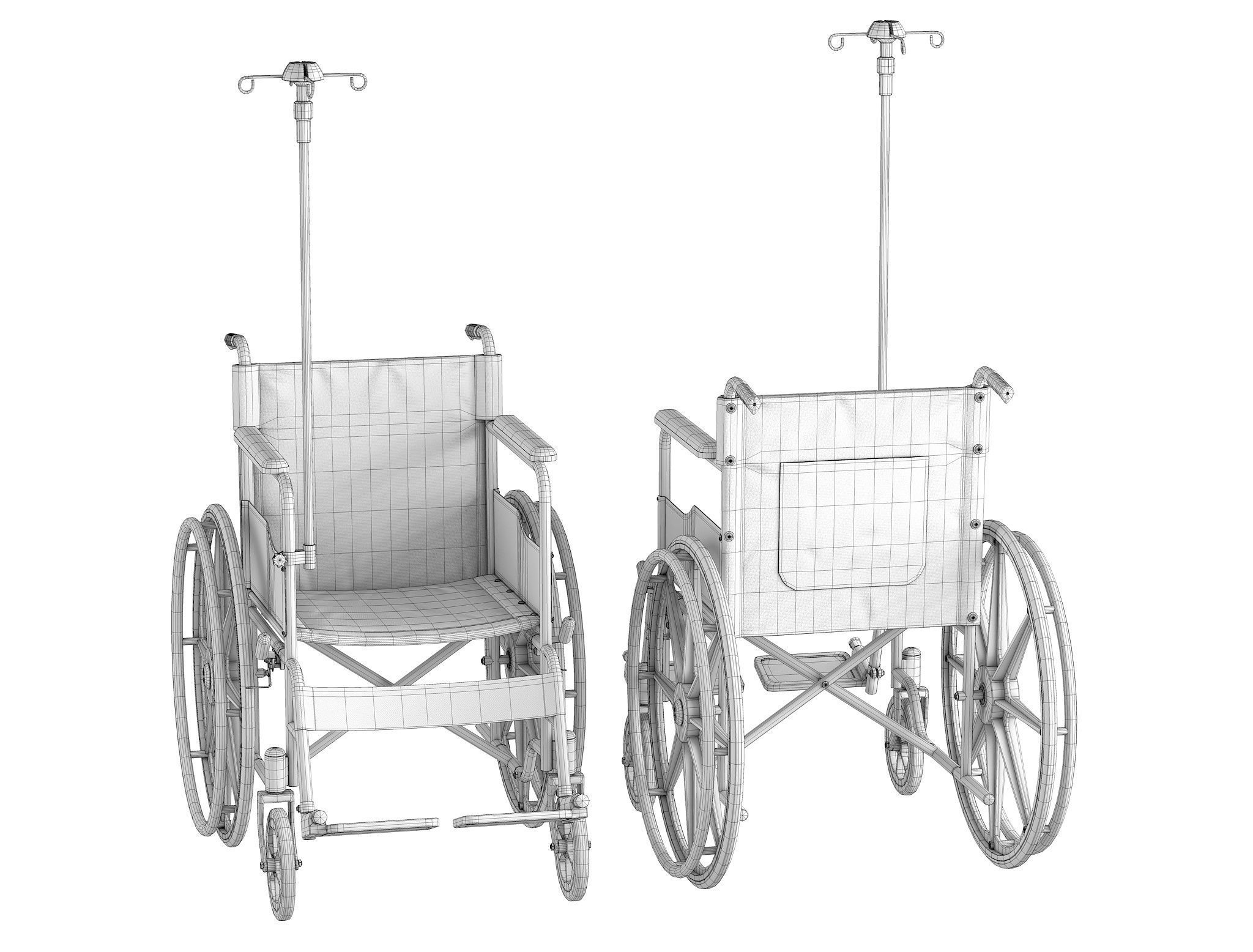 Wheel Chair  Low-poly 3D model_26
